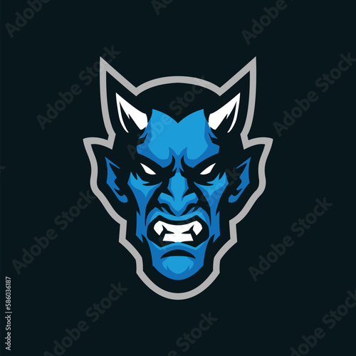 Devils mascot logo design with modern illustration concept style for badge, emblem and tshirt printing. Head devils illustration.