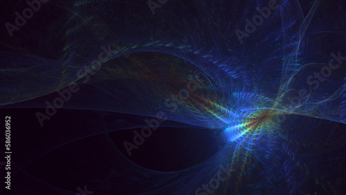 3D rendering abstract multicolor fractal light background