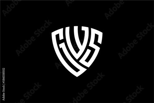 GWS creative letter shield logo design vector icon illustration photo