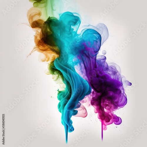 Colorful smoke, abstract background, wallpaper. Color bomb. Printable image. High quality. Generative AI