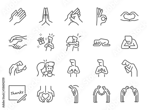 Thank you icon set. It included thanks, greetings, appreciation, gratitude, and more icons.