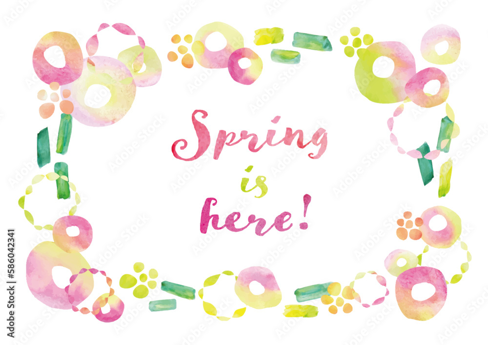 Spring Flower Frame drawn in watercolor Spring Flower Frame drawn in watercolor