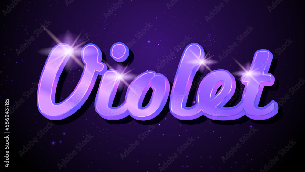 3d Minimal Word Violet Editable Text Effect Design, Effect Saved In Graphic Style