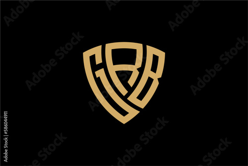 grb creative letter shield logo design vector icon illustration