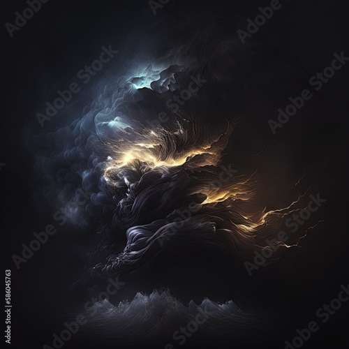 Fantastic smoke, abstract background, wallpaper. Color bomb. Printable image. High quality. Generative AI