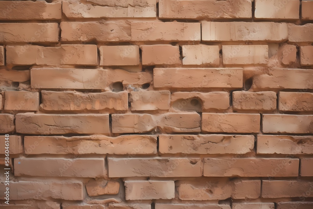 Obraz premium A brick wall with a hole in it - Generative AI
