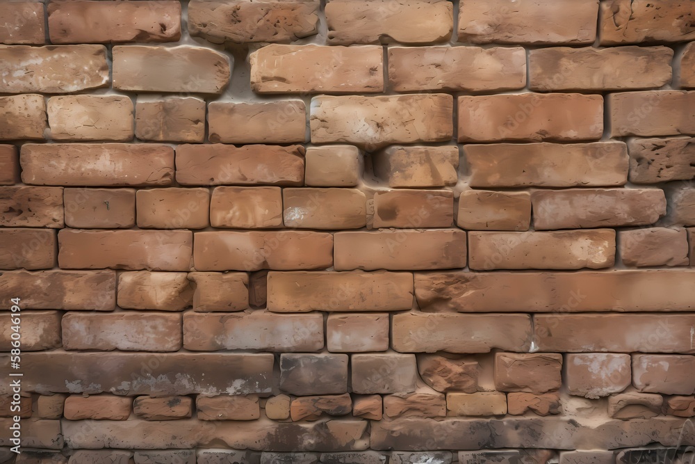 Fototapeta premium ﻿A brick wall with a brick wall - Generative AI