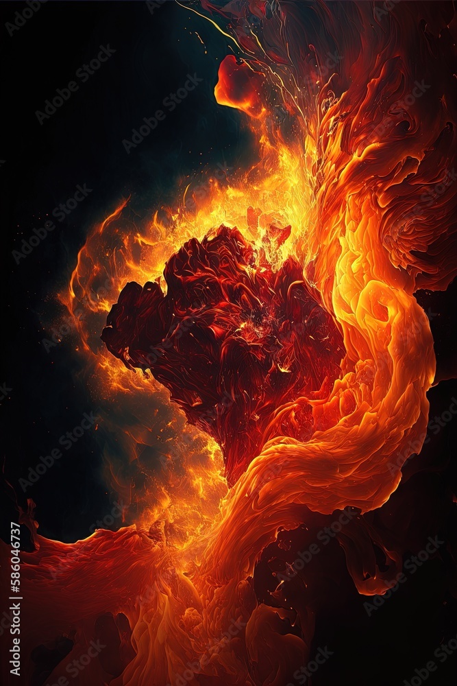 Fototapeta premium Colorful smoke, abstract background, wallpaper. Color bomb. Printable image. High quality. Generative AI