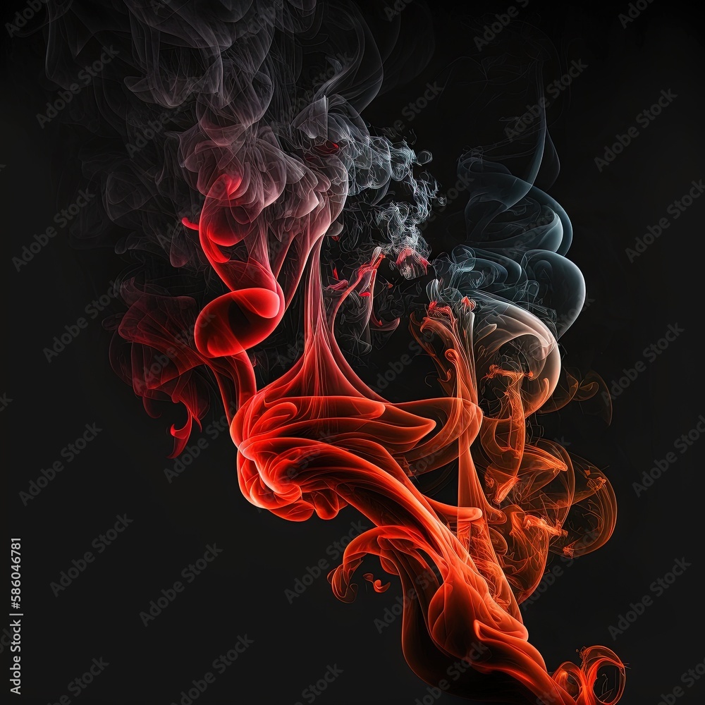 Obraz premium Colorful smoke, abstract background, wallpaper. Color bomb. Printable image. High quality. Generative AI