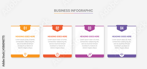 Four Options Arrow Infographic Template Design