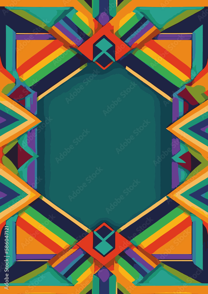 Abstract geometric background design with neon Tosca color theme for various uses such as background, wallpaper, wall decoration, backdrop, ornament, cover, web design, template, book cover. Create a 