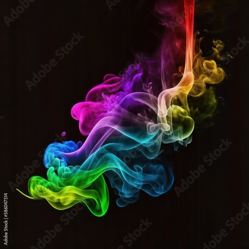 Colorful smoke, abstract background, wallpaper. Color bomb. Printable image. High quality. Generative AI