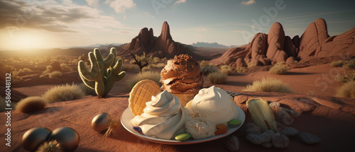 Satisfy your cravings with this indulgent 3D scene from ice cream treats