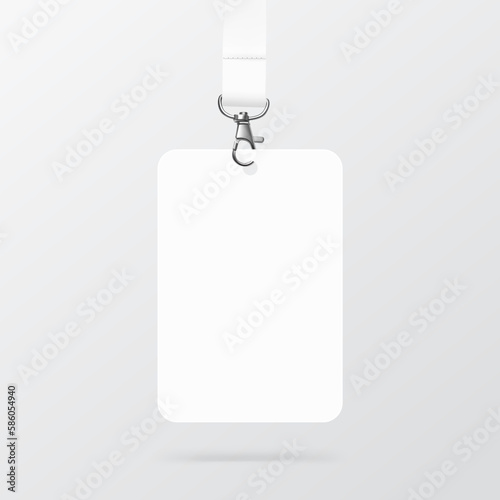 Lanyard with id card mockup. Vector illustration. Ready mockup to use for presentations, conferences and other business situations. EPS10.