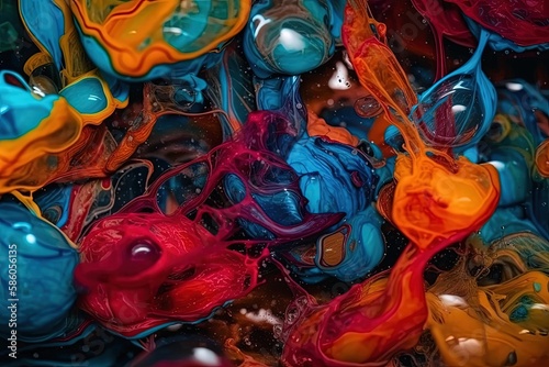 vibrant and colorful liquid abstract created with Generative AI technology