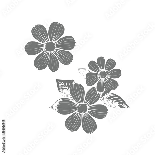 Floral drawing. Art coloring page using Child Coloring book.