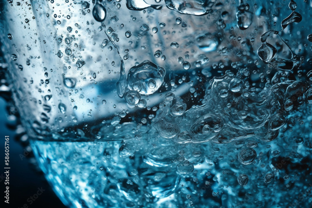 water. sparkling water. close up, generative ai water. sparkling water. close up, generative ai