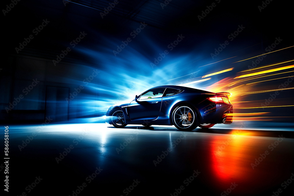 Fototapeta premium fast moving car Generative AI