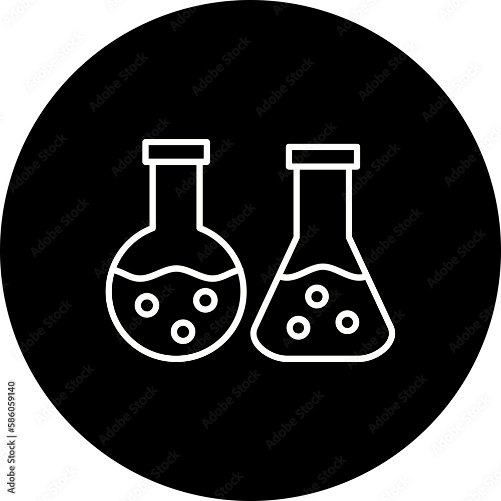 Test Tubes Line Inverted Icon Test Tubes Line Inverted Icon