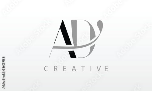 Initial Letter AD Logo. AD Letter Design Vector Illustration.