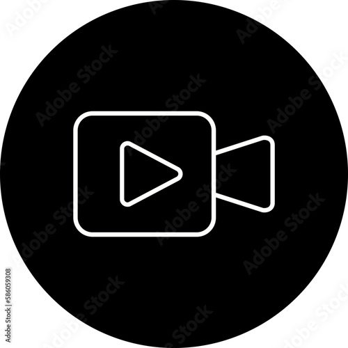 Video Calling App Line Inverted Icon