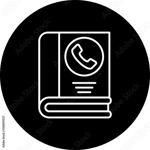 Phone Book Line Inverted Icon