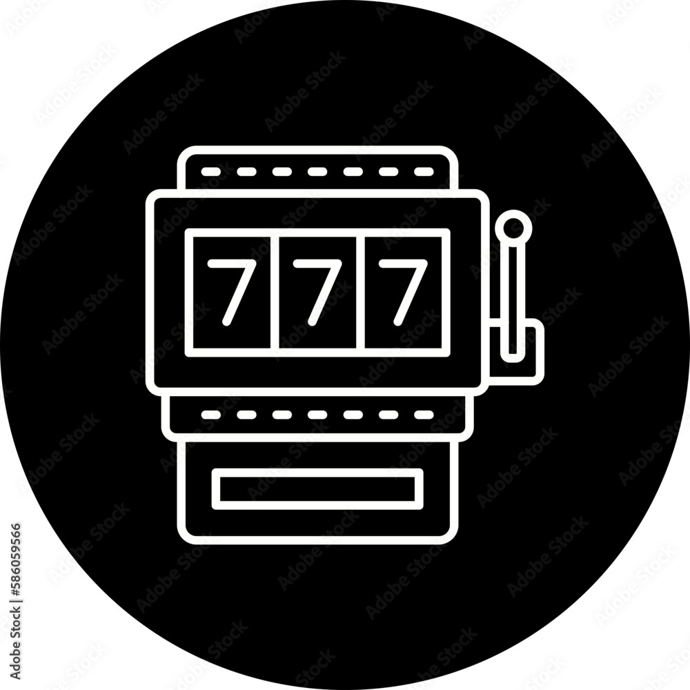 Slot Machine Line Inverted Icon Slot Machine Line Inverted Icon