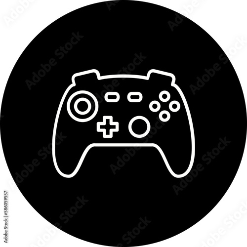 Game Controller Line Inverted Icon