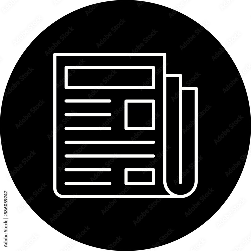 Newspaper Line Inverted Icon Newspaper Line Inverted Icon