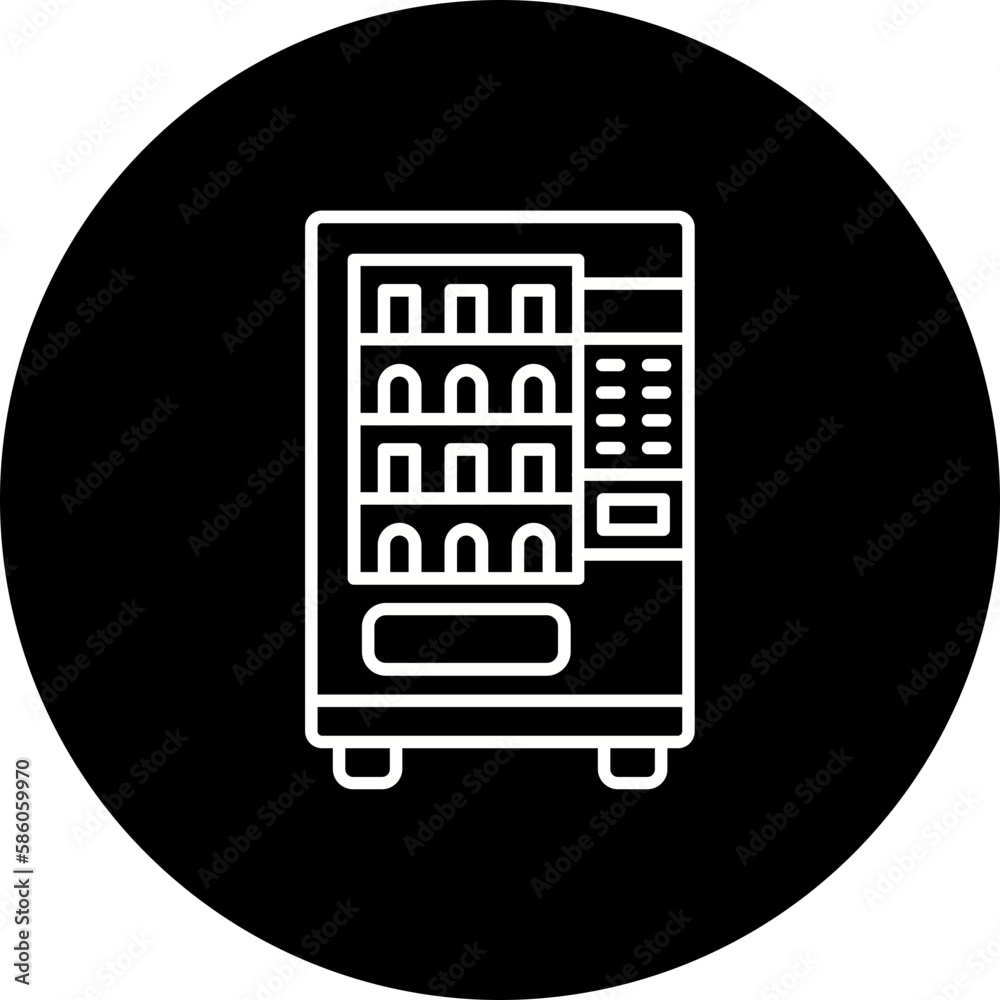 Vending Machine Line Inverted Icon Vending Machine Line Inverted Icon