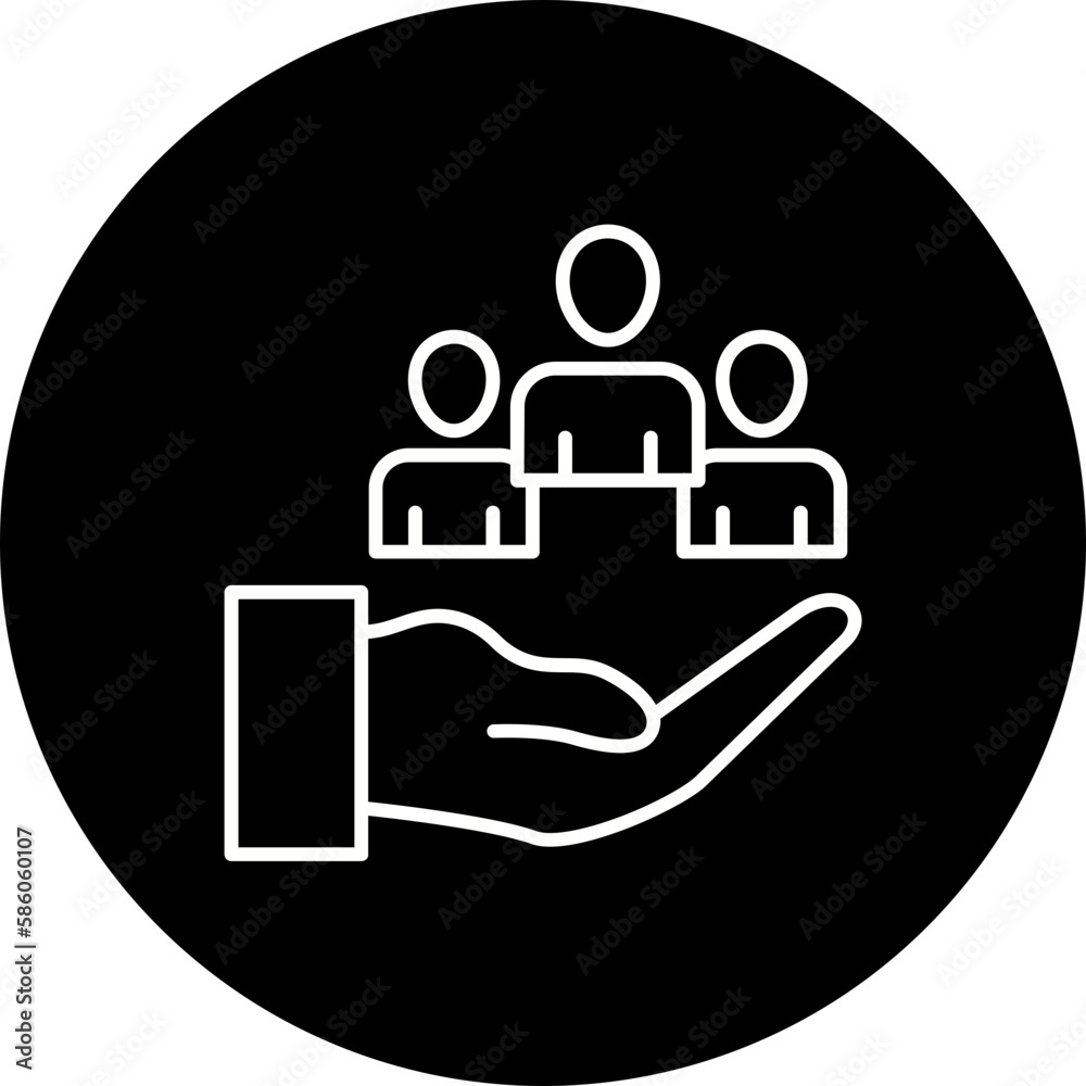 Human Resources Line Inverted Icon Human Resources Line Inverted Icon