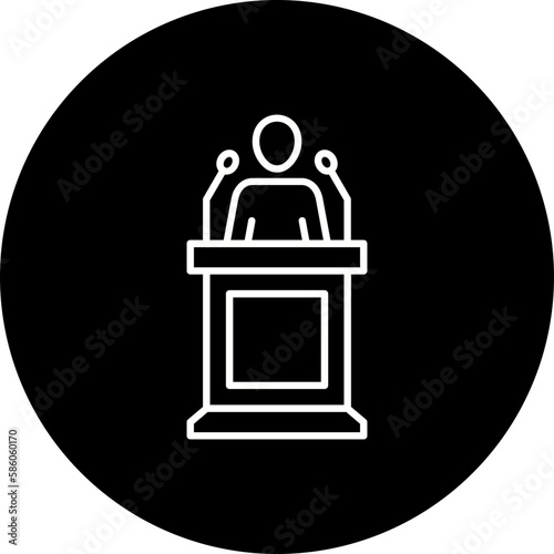 Speech Line Inverted Icon