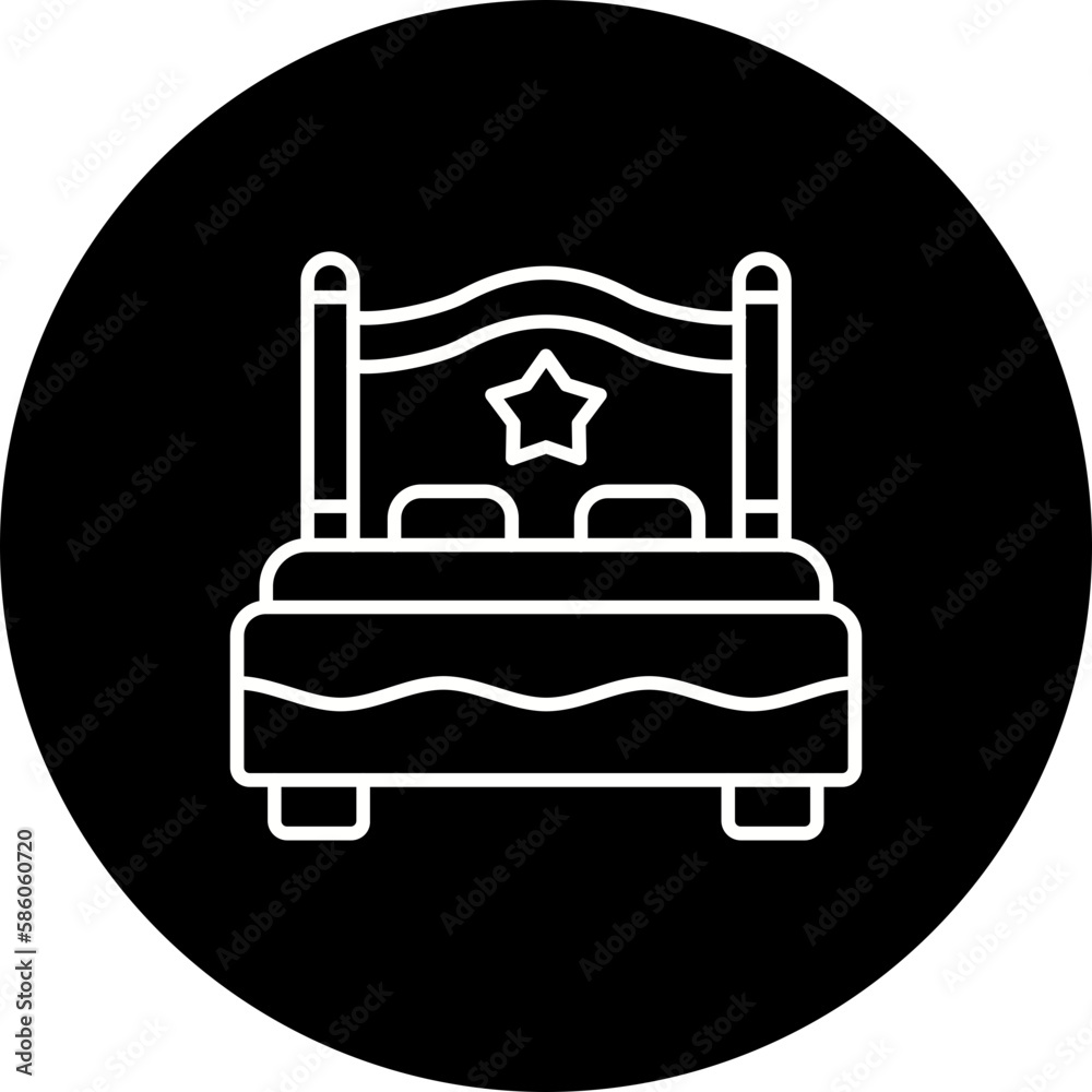 Double Bed Line Inverted Icon