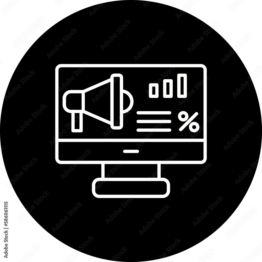 Marketing Line Inverted Icon Marketing Line Inverted Icon