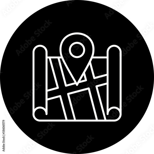 Location Pin Line Inverted Icon