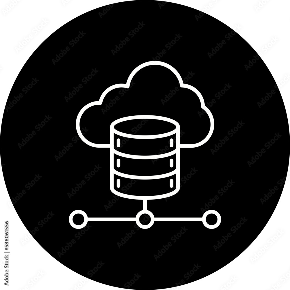 Cloud Data Line Inverted Icon Cloud Data Line Inverted Icon