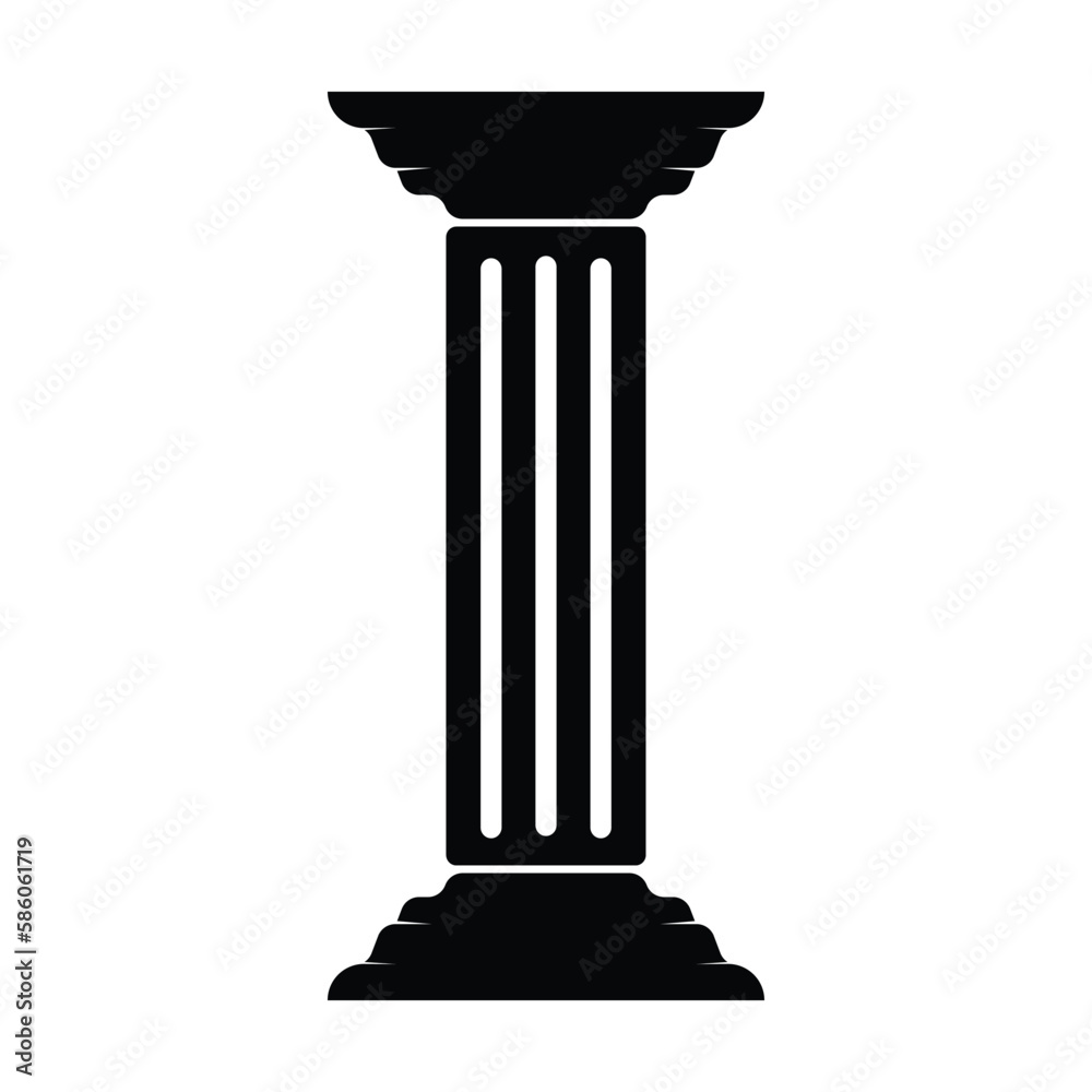 pillar icon vector design template illustration on white background pillar icon vector design template illustration on white background