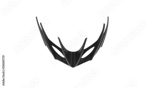 futuristic black eye mask isolated on white background