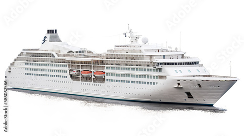 White Cruise Ship On Transparent Background  Generative Ai