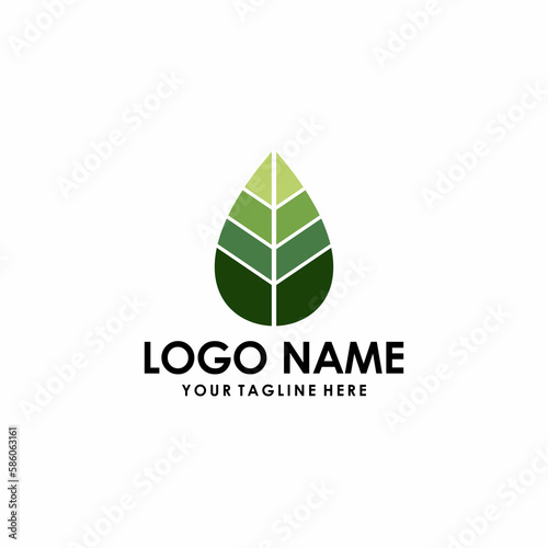 colored leaf vector logo illustration