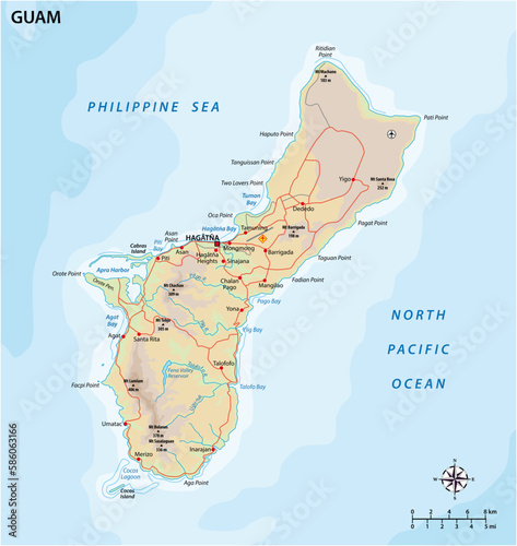 Map of Guam a non incorporated territory of the United States