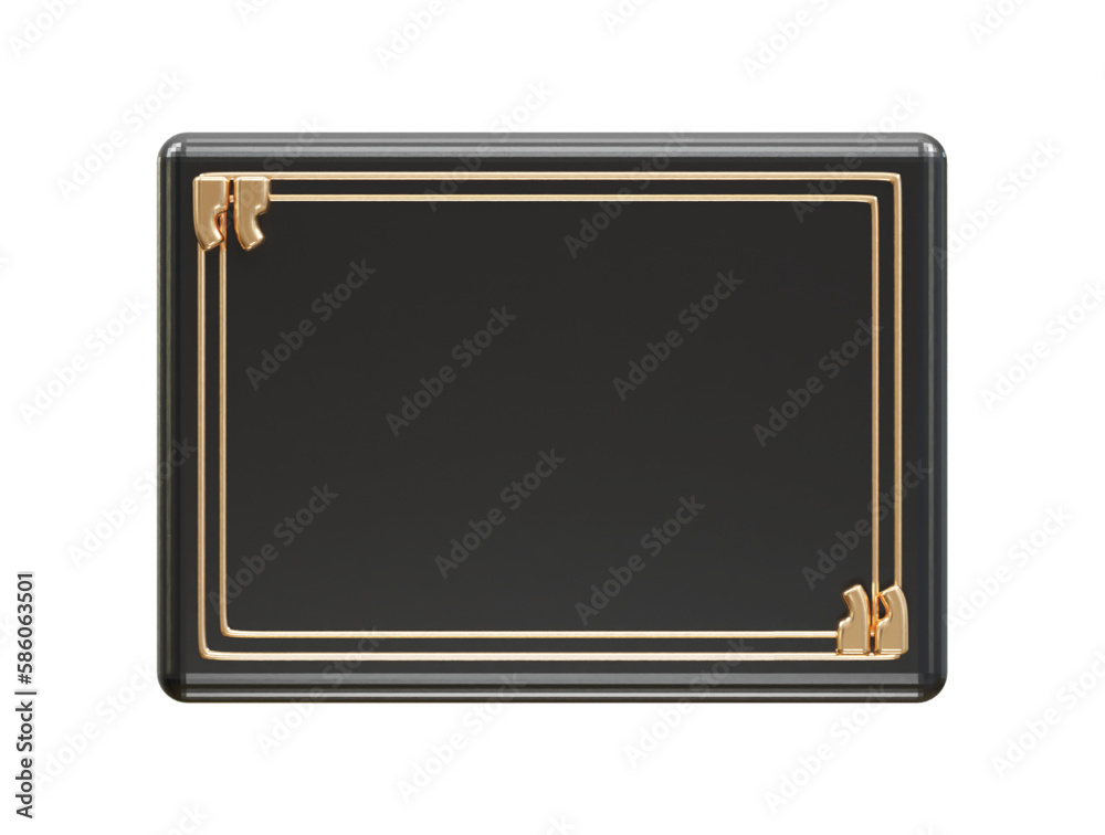 Fototapeta premium Quote box 3d rendering vector mockup illustration transparent element