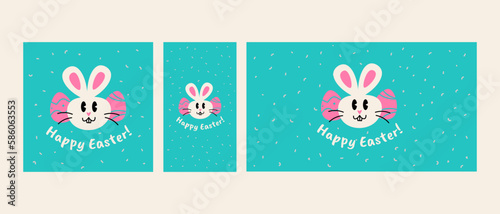 Cute Happy Easter Social Media Template Set