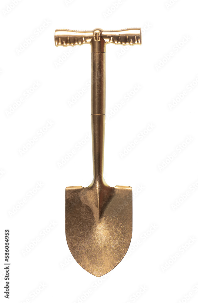 golden shovel isolated on white background golden shovel isolated on white background