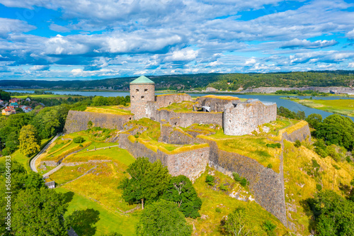 Aerial view of Bohus Fortress in Sweden photo