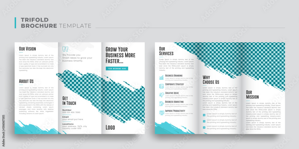 Treefold Design Trifold Brochure template design, Set of Modern Abstract minimal ...