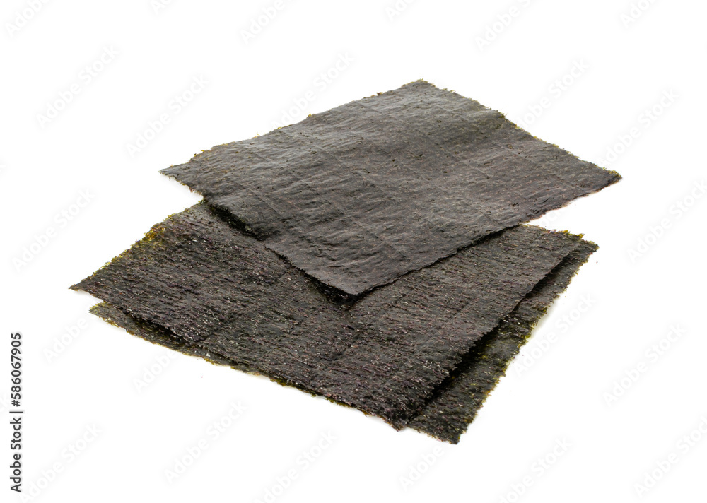 Nori Sheet Isolated, Dried Aonori Seaweed, Dry Sea Weed, Seaweed Sheets