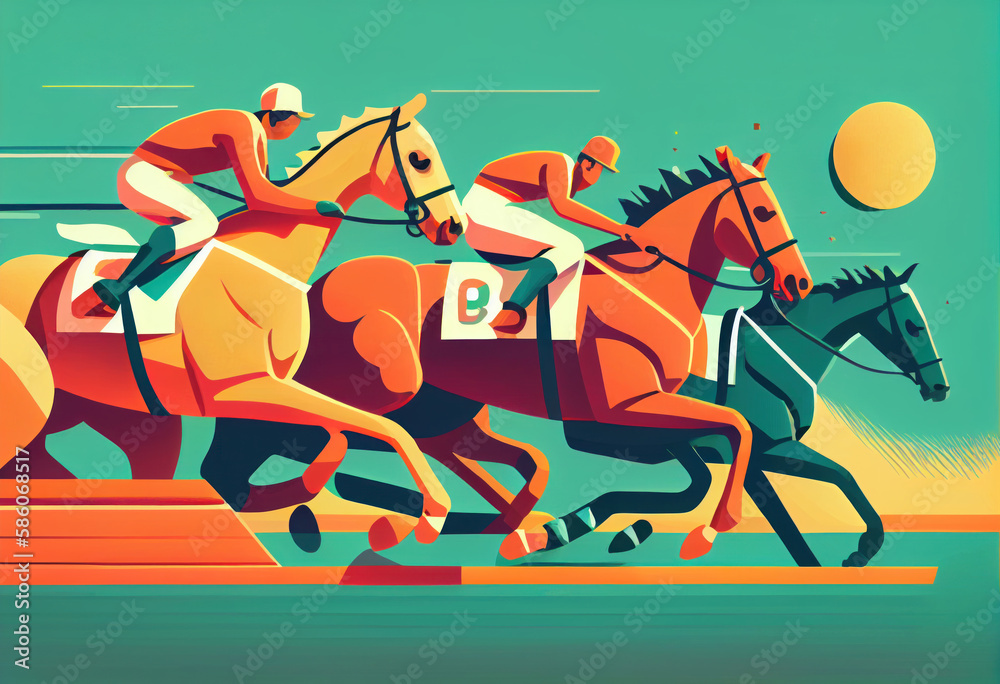 Horse Racing Competition. Equestrian Performance Sport and Rider or ...