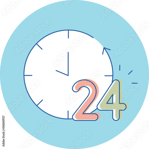 アイコン　3色塗　24時間イラスト