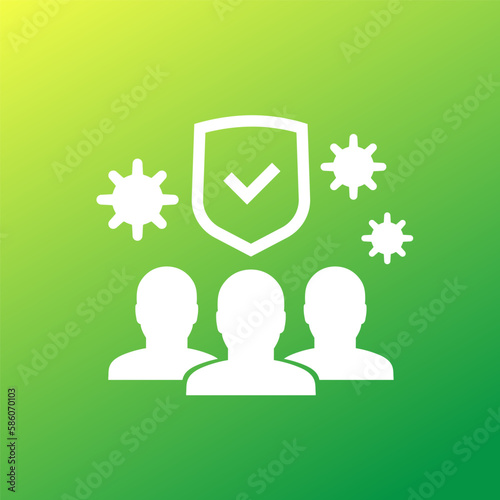 herd immunity to virus vector icon
